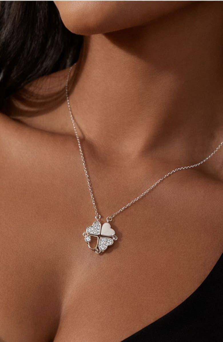 REBL Crystal Clover Pendant Necklace, Alternate, color, 