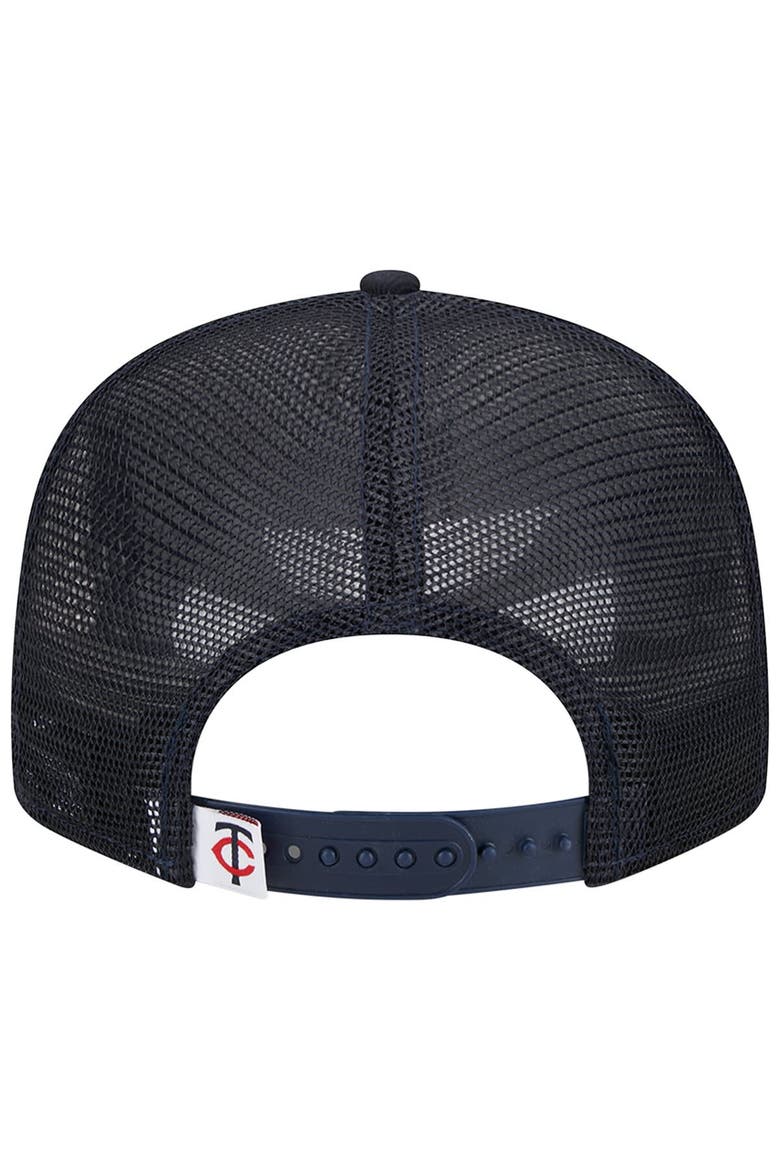 Men's New Era Navy Minnesota Twins Team Color Trucker 9FIFTY Snapback Hat, Alternate, color, Navy