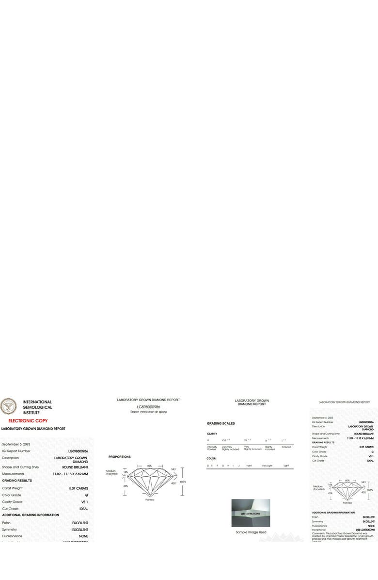 Bliss Diamond Certified 5Ct Solitaire Diamond Engagement Ring 14k Gold Lab Grown, Alternate, color, 