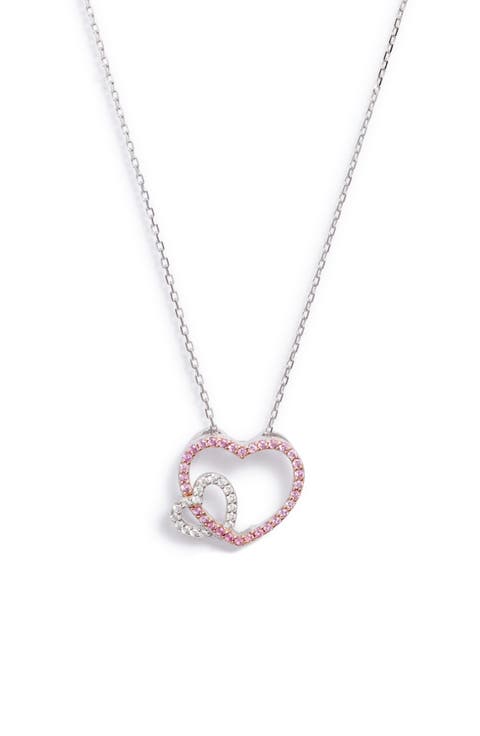 Sterling Silver Sapphire Open Heart Pendant Necklace