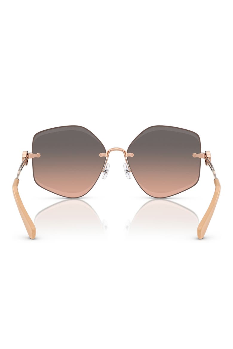 58mm Gradient Irregular Sunglasses, Alternate, color, ROSE GOLD