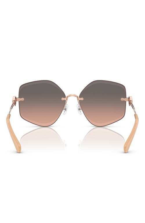 Tory Burch 58mm Gradient Irregular Sunglasses In Rose Gold