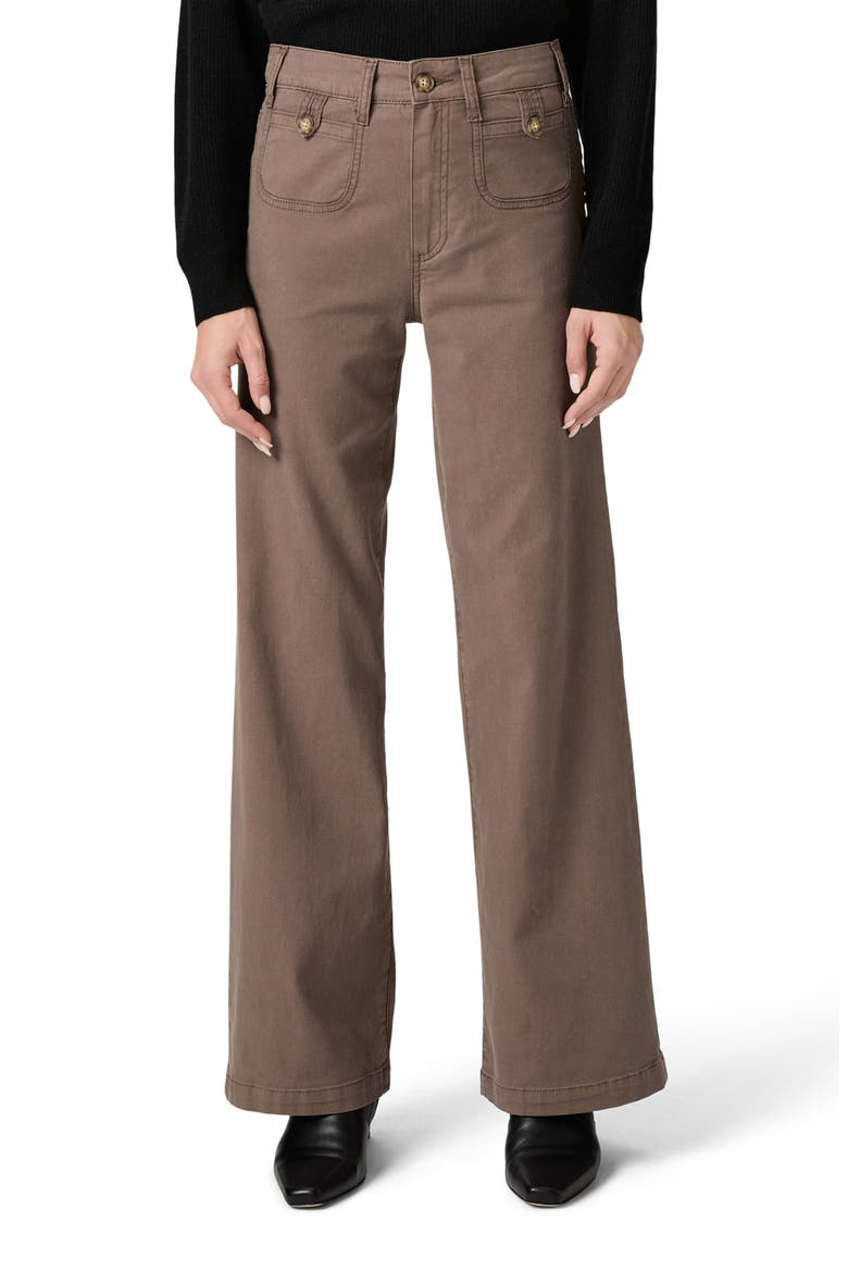 Anessa Button Pocket High Waist Wide Leg Jeans, Main, color, VINTAGE MUSHROOM TAUPE