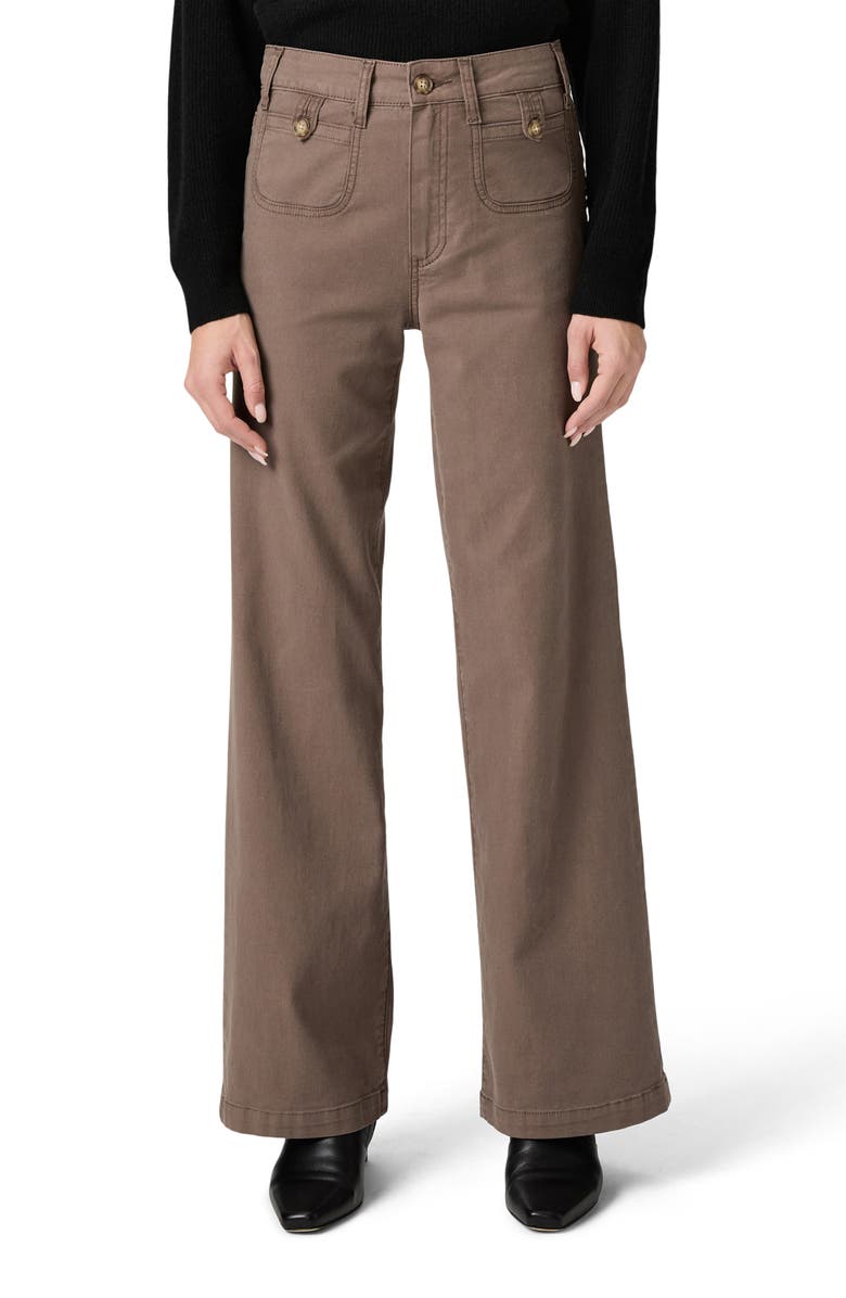 PAIGE Anessa Button Pocket High Waist Wide Leg Jeans, Main, color, Vintage Mushroom Taupe