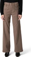 PAIGE Anessa Button Pocket High Waist Wide Leg Jeans