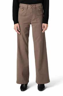 PAIGE Anessa Button Pocket High Waist Wide Leg Jeans
