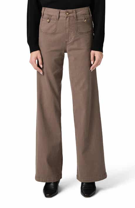 PAIGE Anessa Button Pocket High Waist Wide Leg Jeans