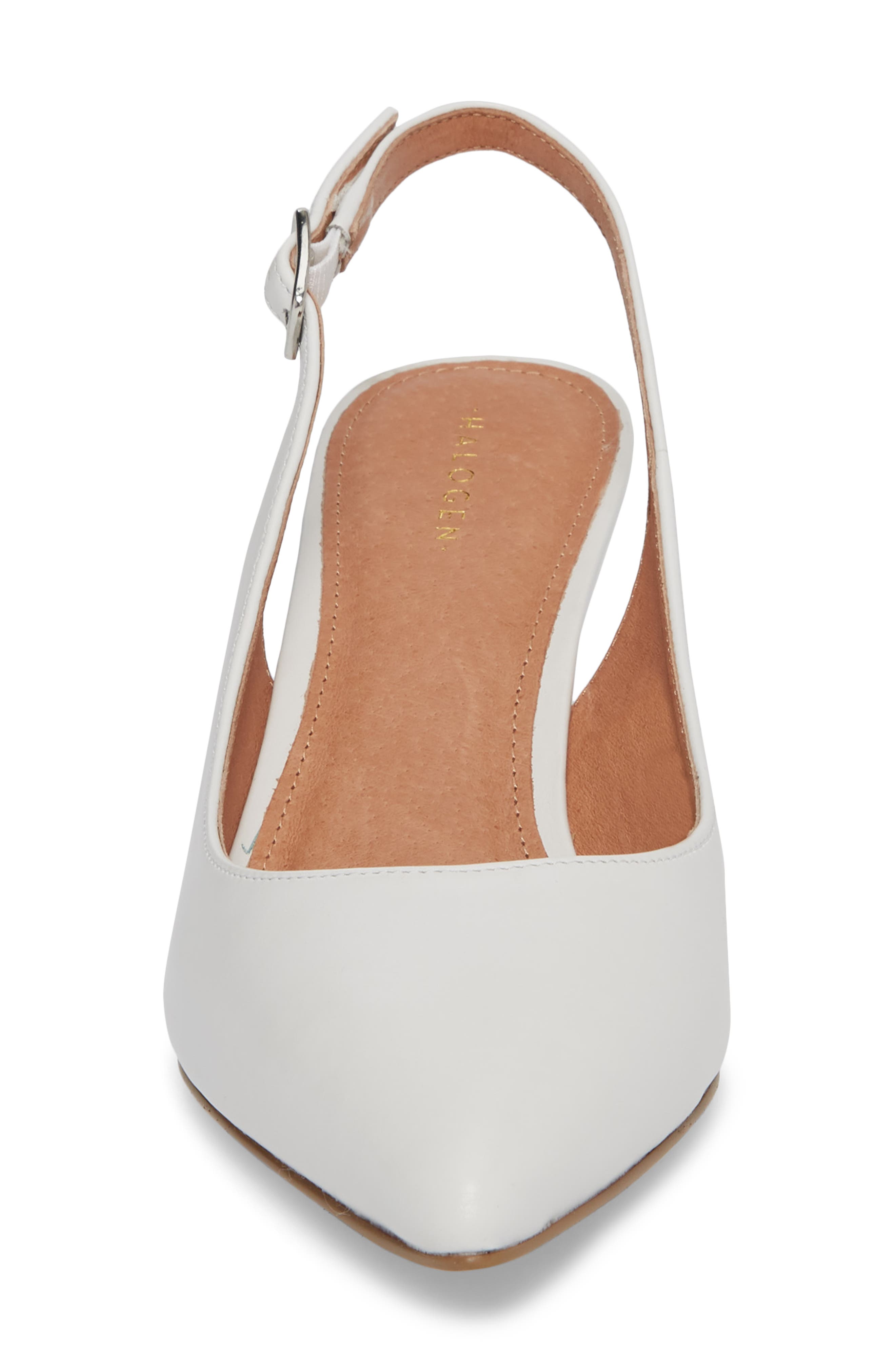 Elyse Slingback Pump, Alternate, color, WHITE LEATHER