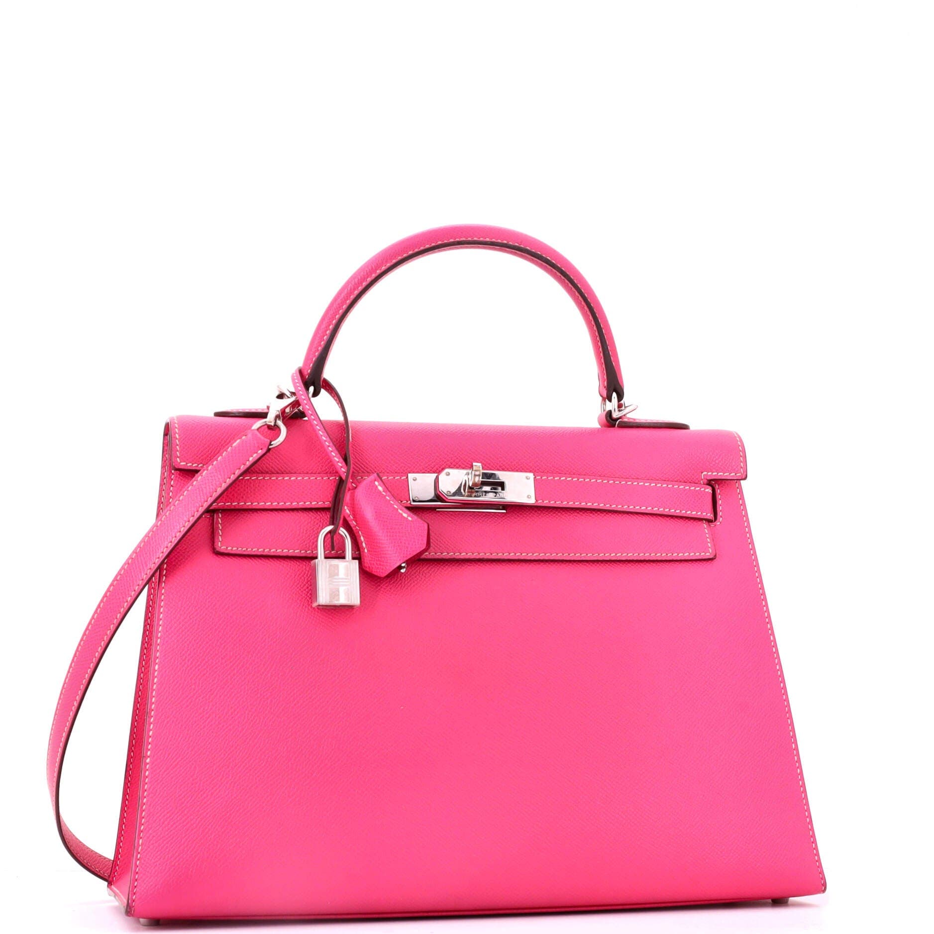 Kelly Handbag Pink Epsom with Palladium Hardware 32, Alternate, color, Pink