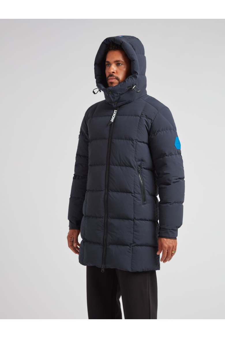 EZ Hooded Boxed Puffer Coat, Alternate, color, INK/BLACK