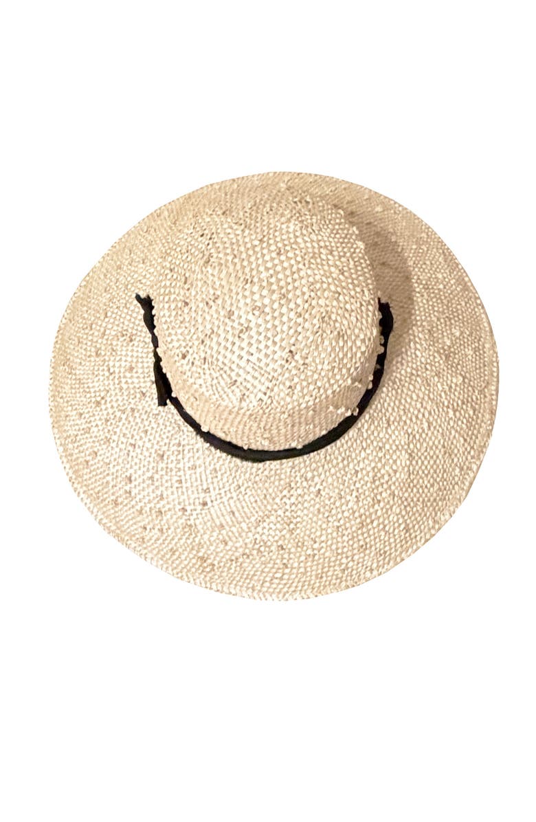 Binata Millinery Audrey Knotted Sisal Straw Hat, Alternate, color, Natural With Black Trim