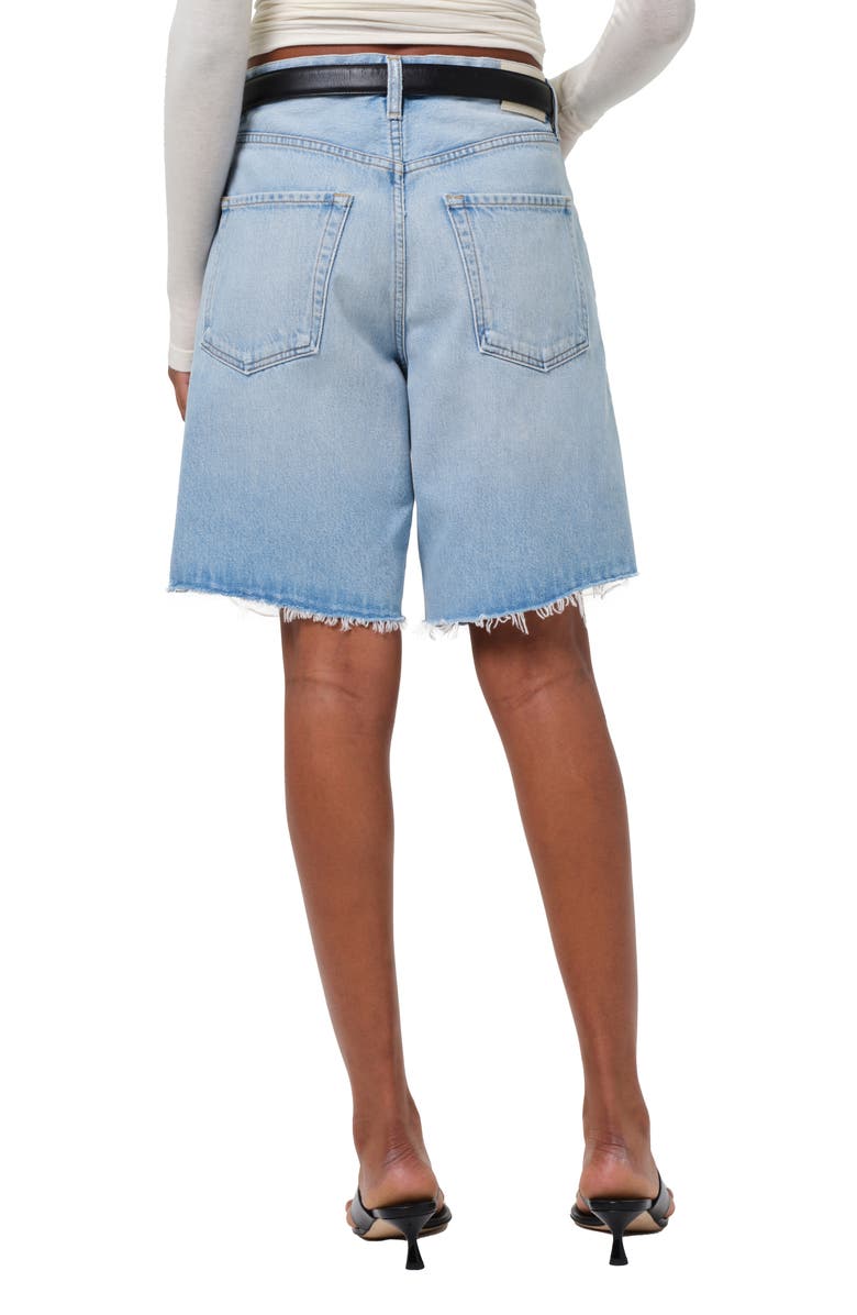 Citizens of Humanity Ayla Frayed Baggy Long Denim Shorts, Alternate, color, Pagoda