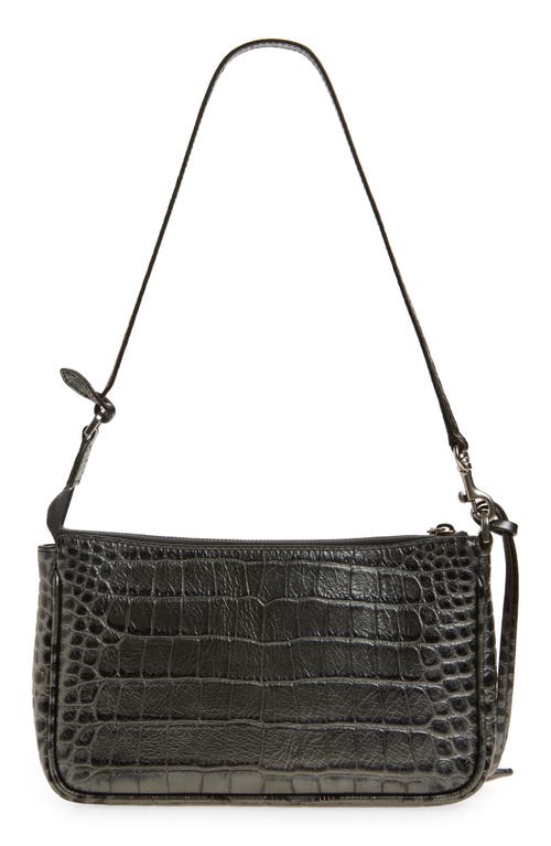 Balenciaga Rodeo Sling Croc Embossed Leather Pouchette