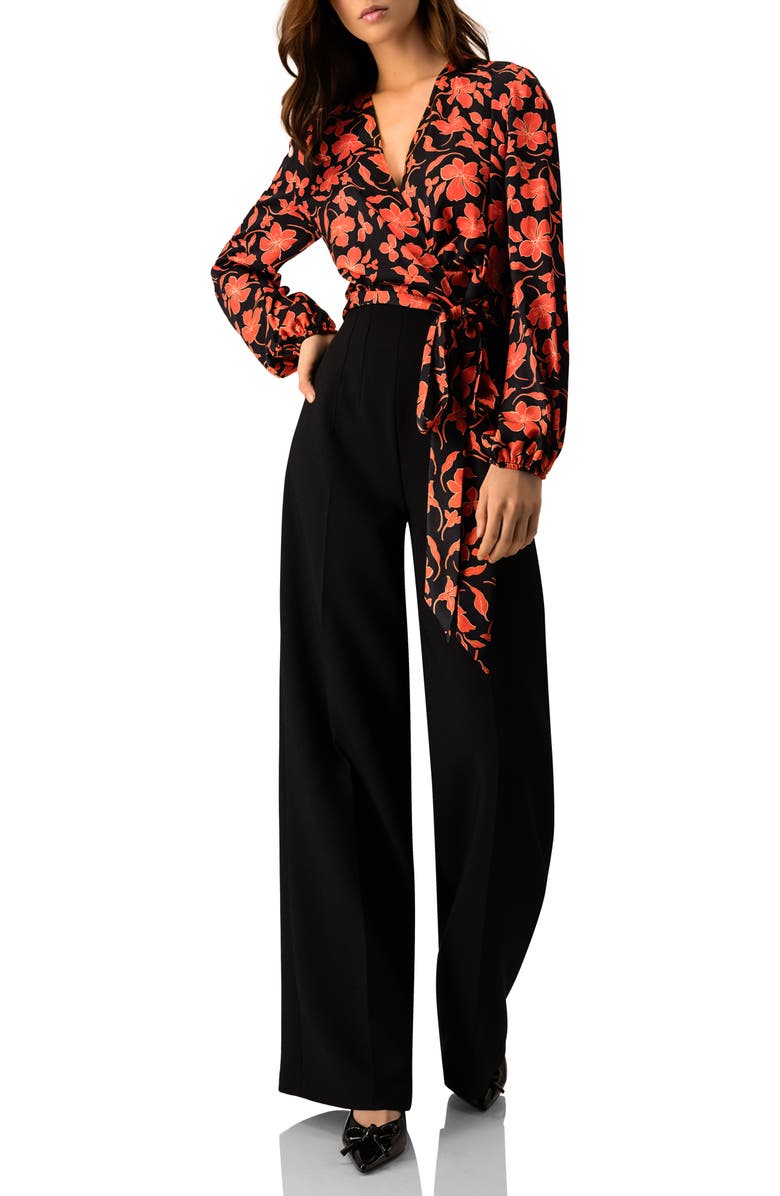 IVONNE Floral Wrap Blouse with Tie Waist, Alternate, color,