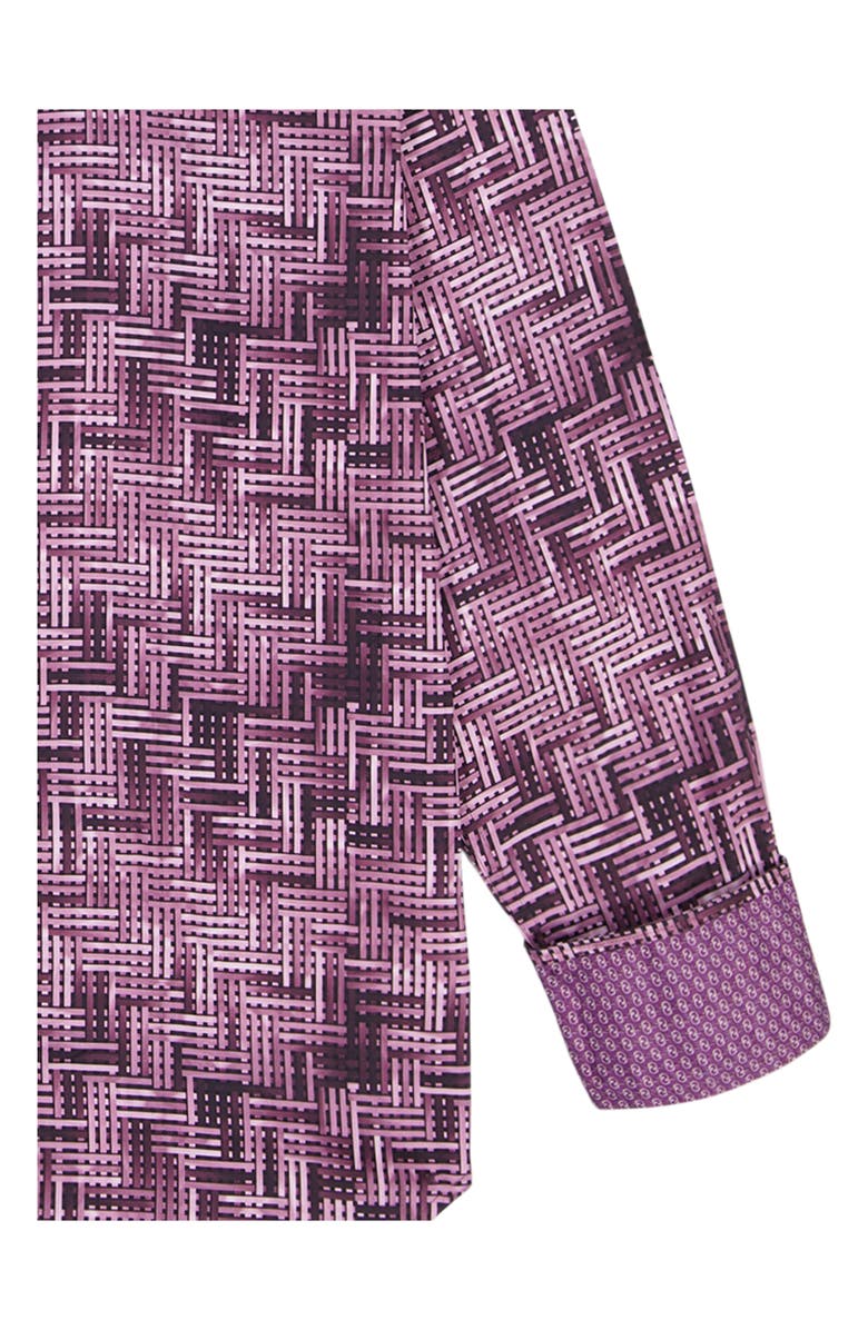 Robert Graham Berkley Long Sleeve Stretch Cotton Button-Up Shirt, Alternate, color, Berry