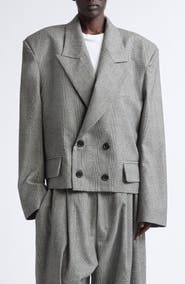 Vaquera Slouchy Glen Plaid Wool Blazer
