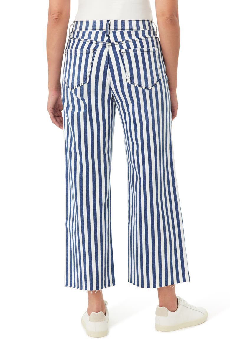 Kensie High Waist Raw Hem Wide Leg Jeans, Alternate, color, Montauk Stripe Lesin