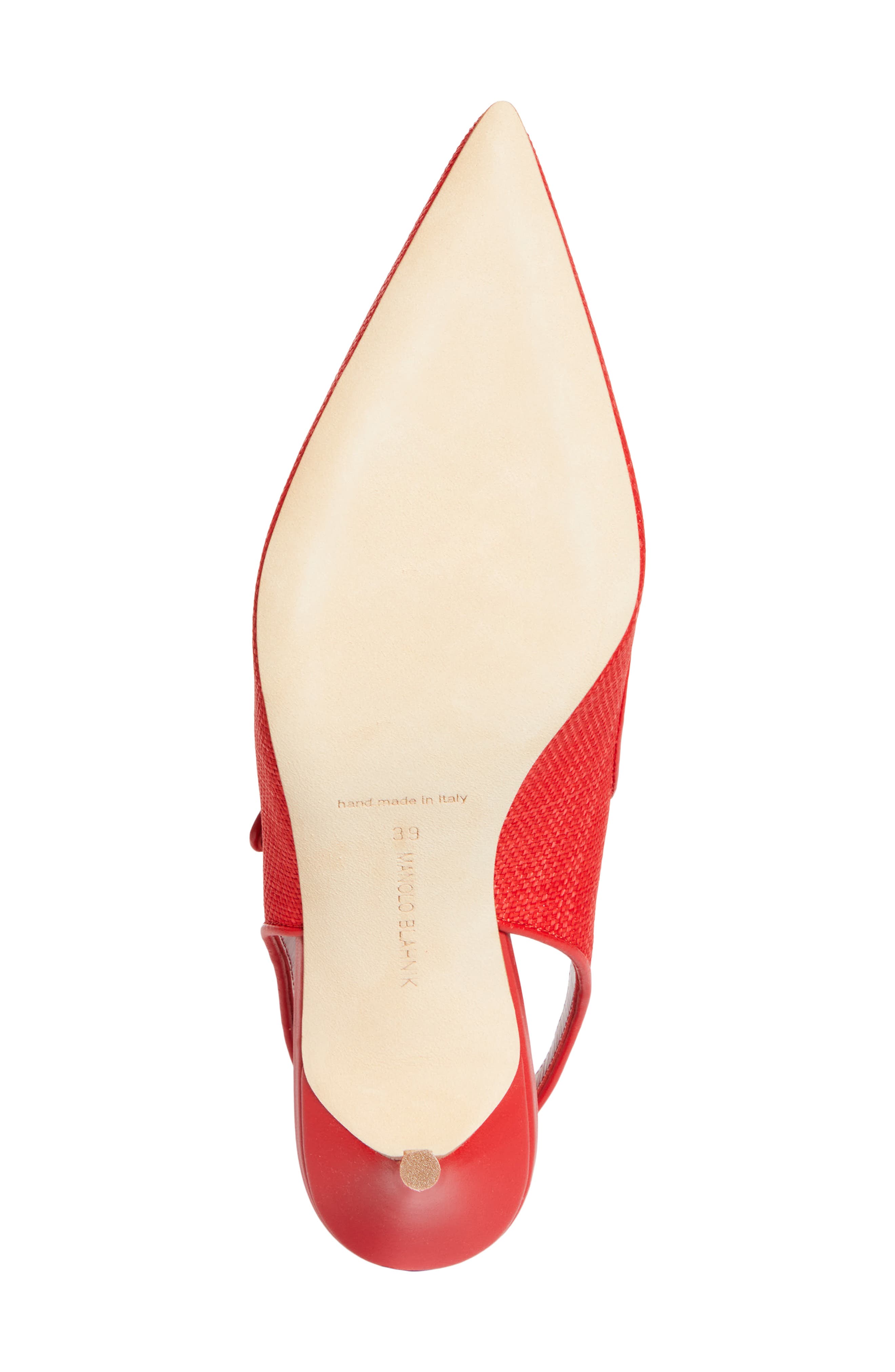 Manolo Blahnik Camparisli Pointed Toe Mary Jane Slingback Pump, Alternate, color, Bright Red/ Bright Red