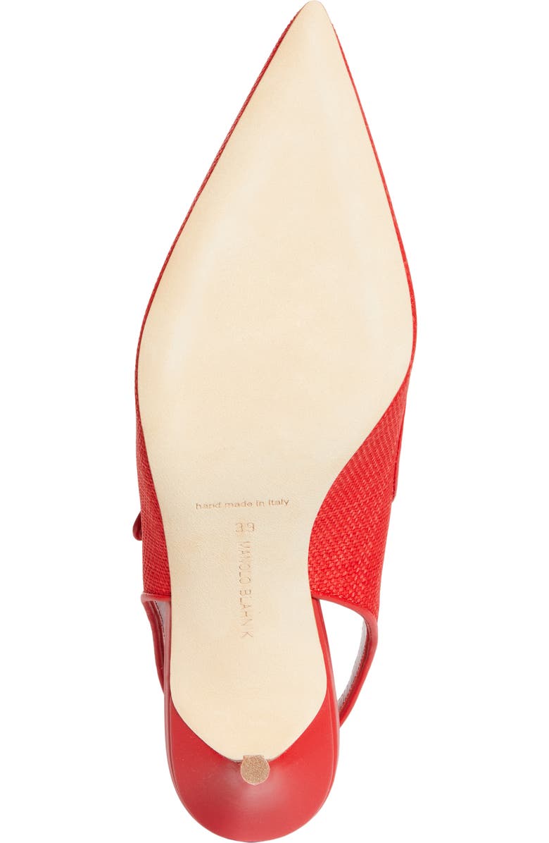 Manolo Blahnik Camparisli Pointed Toe Mary Jane Slingback Pump, Alternate, color, Bright Red/ Bright Red