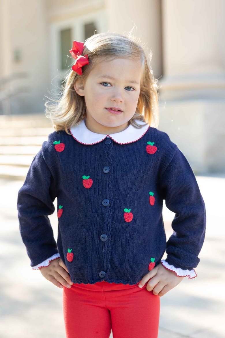 Sweater With Apples, Alternate, color, Navy Blue