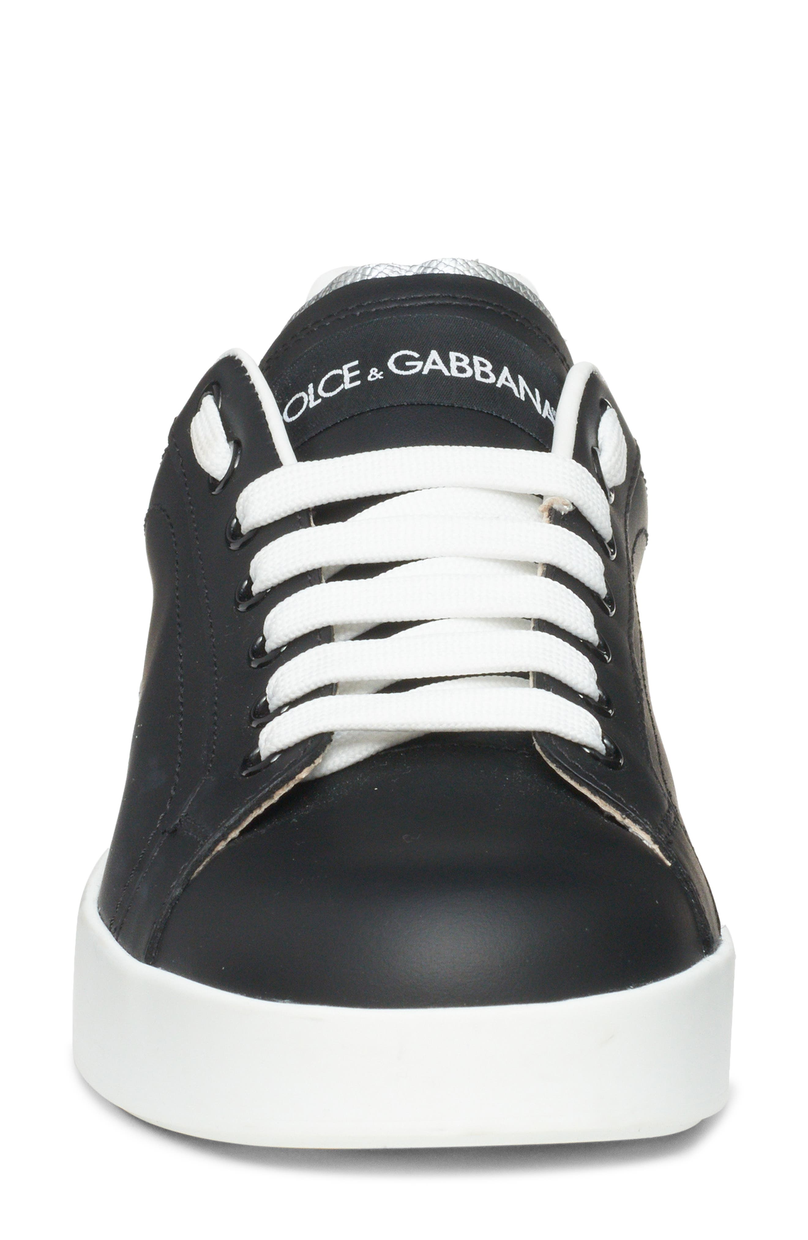 Dolce&Gabbana Portofino Sneaker, Alternate, color, Black/ Silver