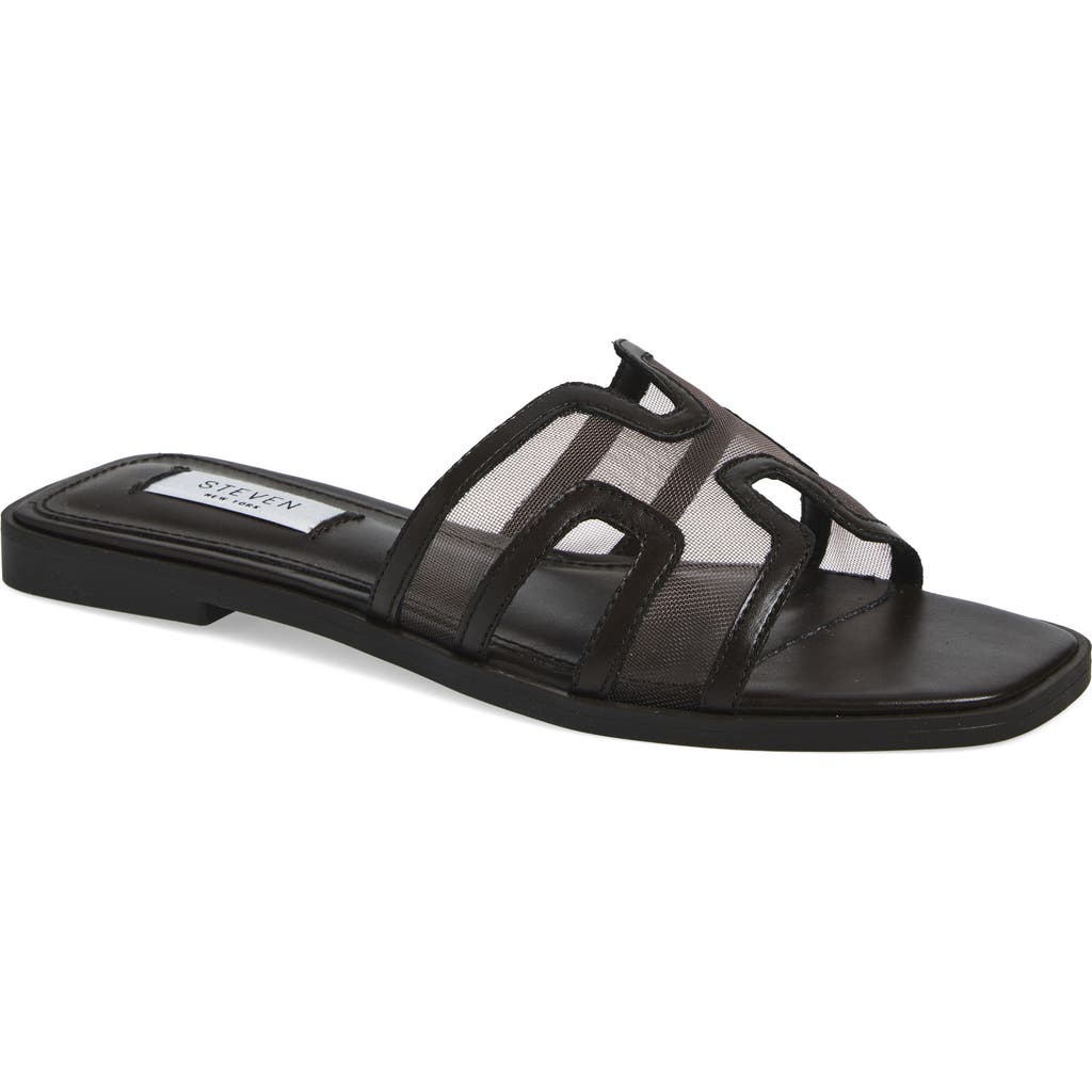 Steven New York Harlien Mesh Slide Sandal In Brown