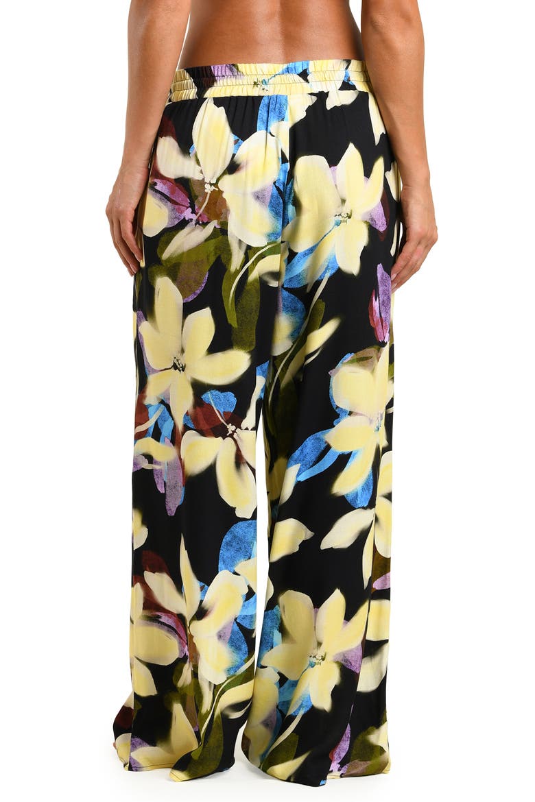 Afterglow Wide Leg Cover-Up Pants, Alternate, color, BLACK MULTI