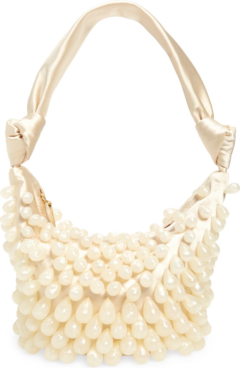 Cult Gaia Gia Bead & Satin Shoulder Bag, Main, color,