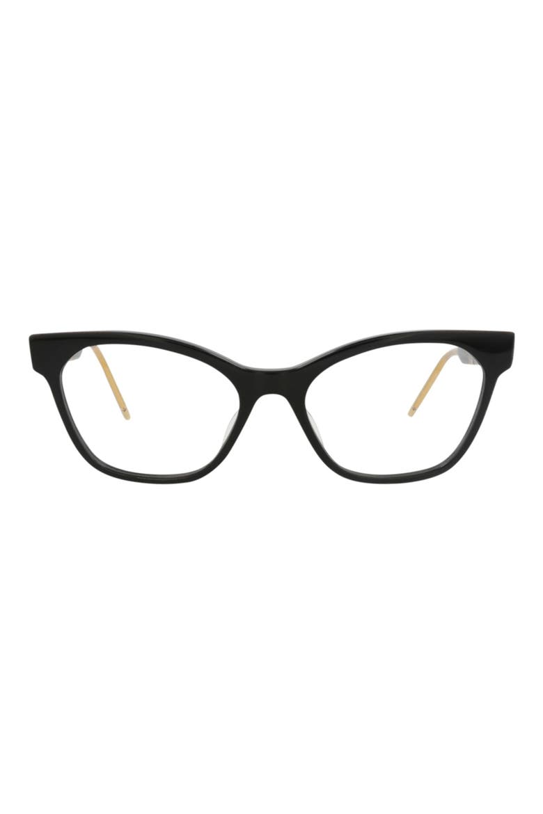 52mm Cat Eye Optical Glasses, Main, color, BLACK BLACK TRANSPARENT