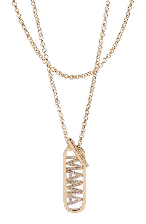 Mama Pave Toggle Necklace