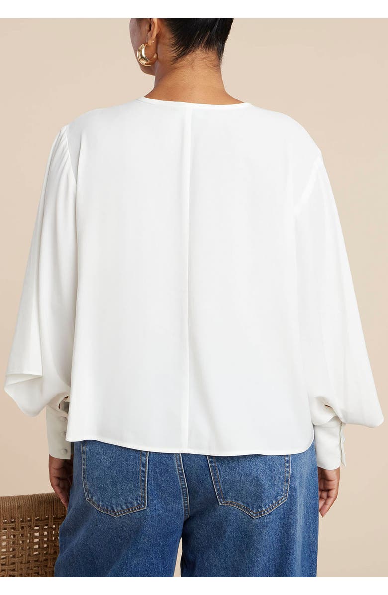 ELOQUII Bishop Sleeve Blouse, Alternate, color, 