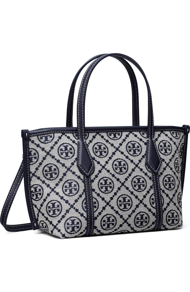 Tory Burch Mini Perry T Monogram Jacquard Tote, Alternate, color, Tory Navy