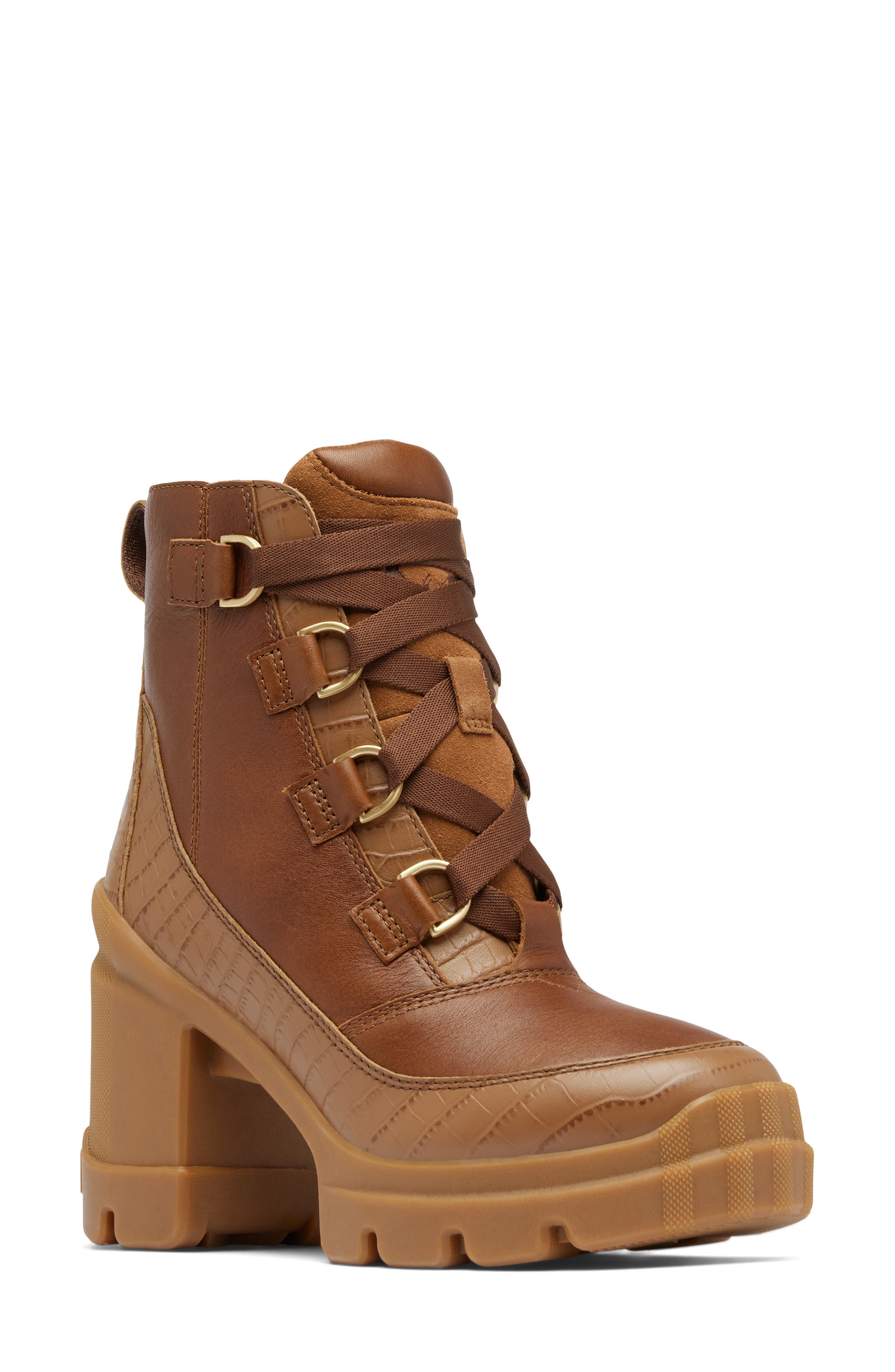 SOREL Caribou X Waterproof Lace-Up Block Heel Bootie