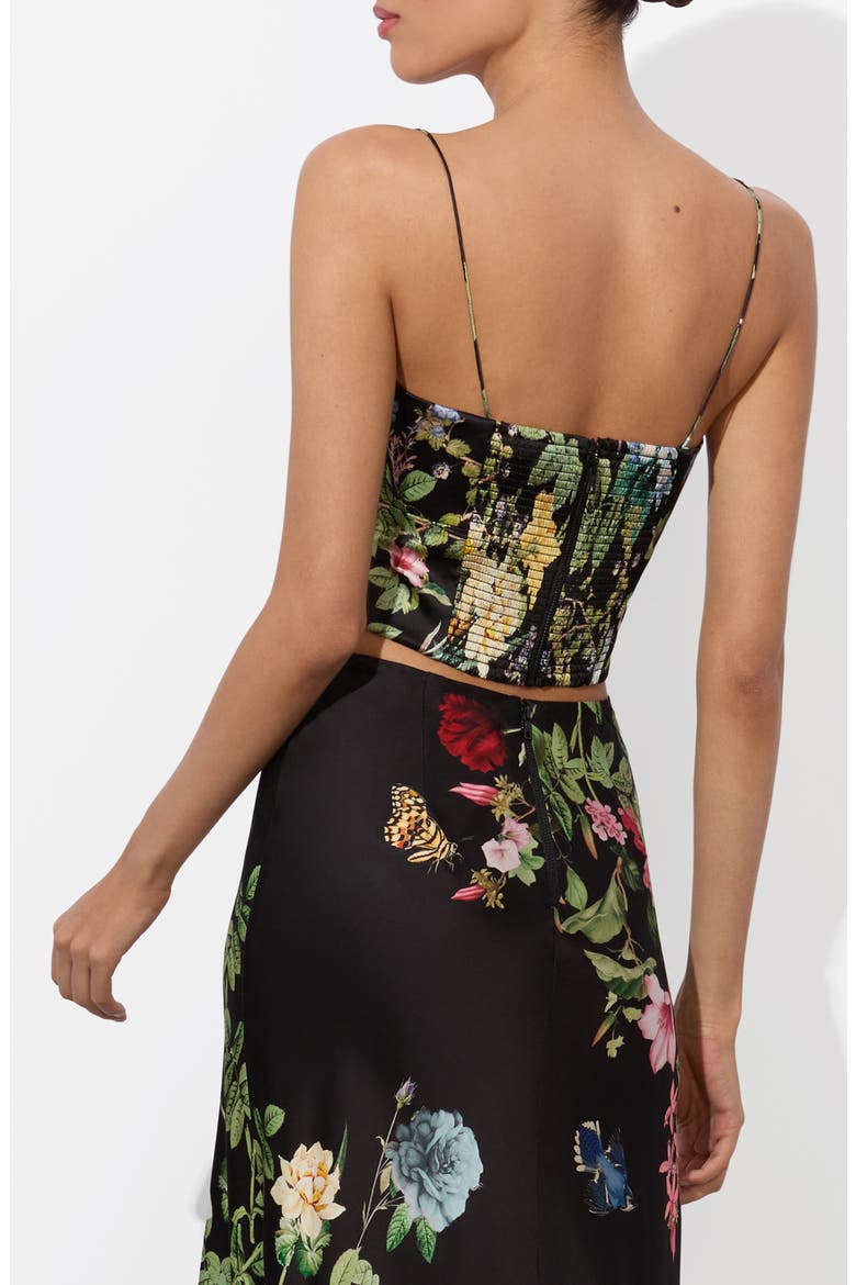 Saylor Bustier Crop Camisole, Alternate, color, VENUS FLORAL BLACK
