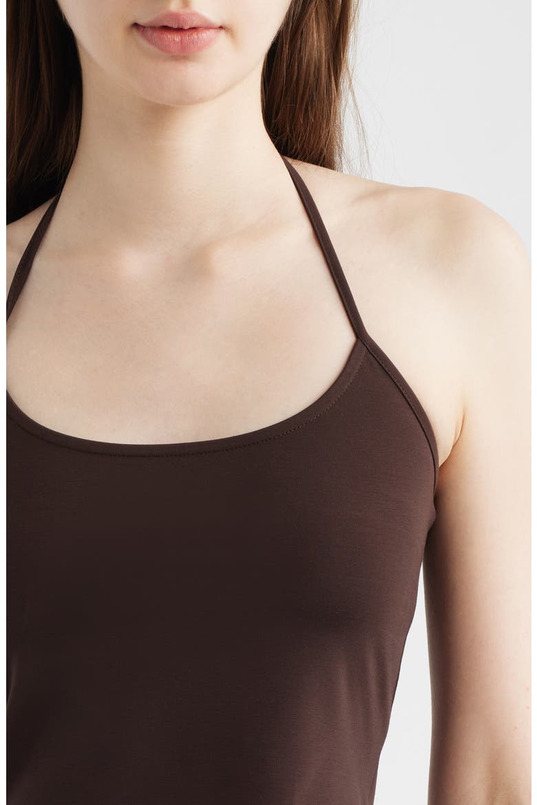 Gresca Halter Neck Camisole, Alternate, color, CHOCOLAT