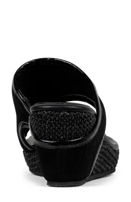 Donald Pliner Gyer Leather Wedge Sandal In Black