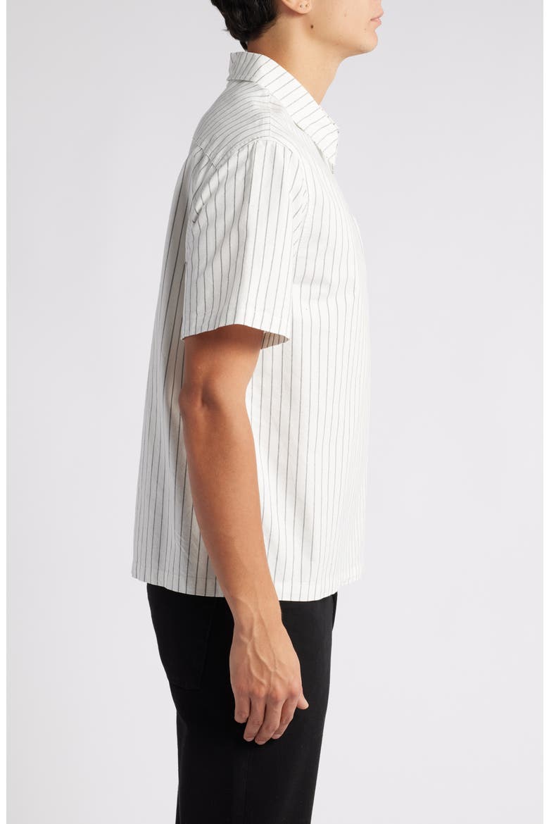 Stripe Quarter Zip Shirt, Alternate, color, WHITE