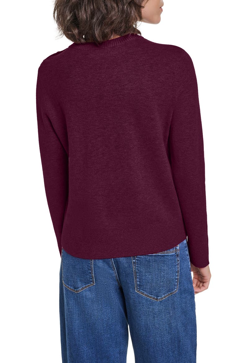 Button Detail Sweater, Alternate, color, CHERRY LACQUER