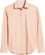 Bugatchi Jimmy OoohCotton® Herringbone Button-Up Shirt