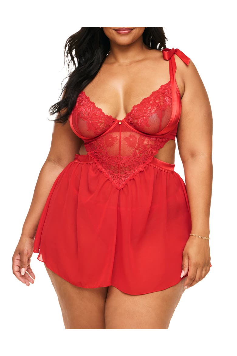 Fantasia Babydoll Lingerie, Main, color, Dark red