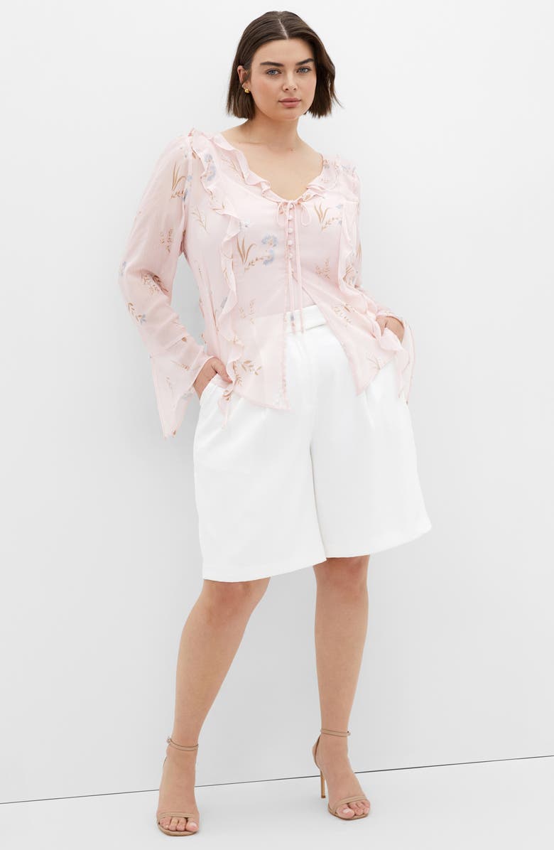 City Chic Sweet Nothings Ruffle Top, Alternate, color, Aria Floral