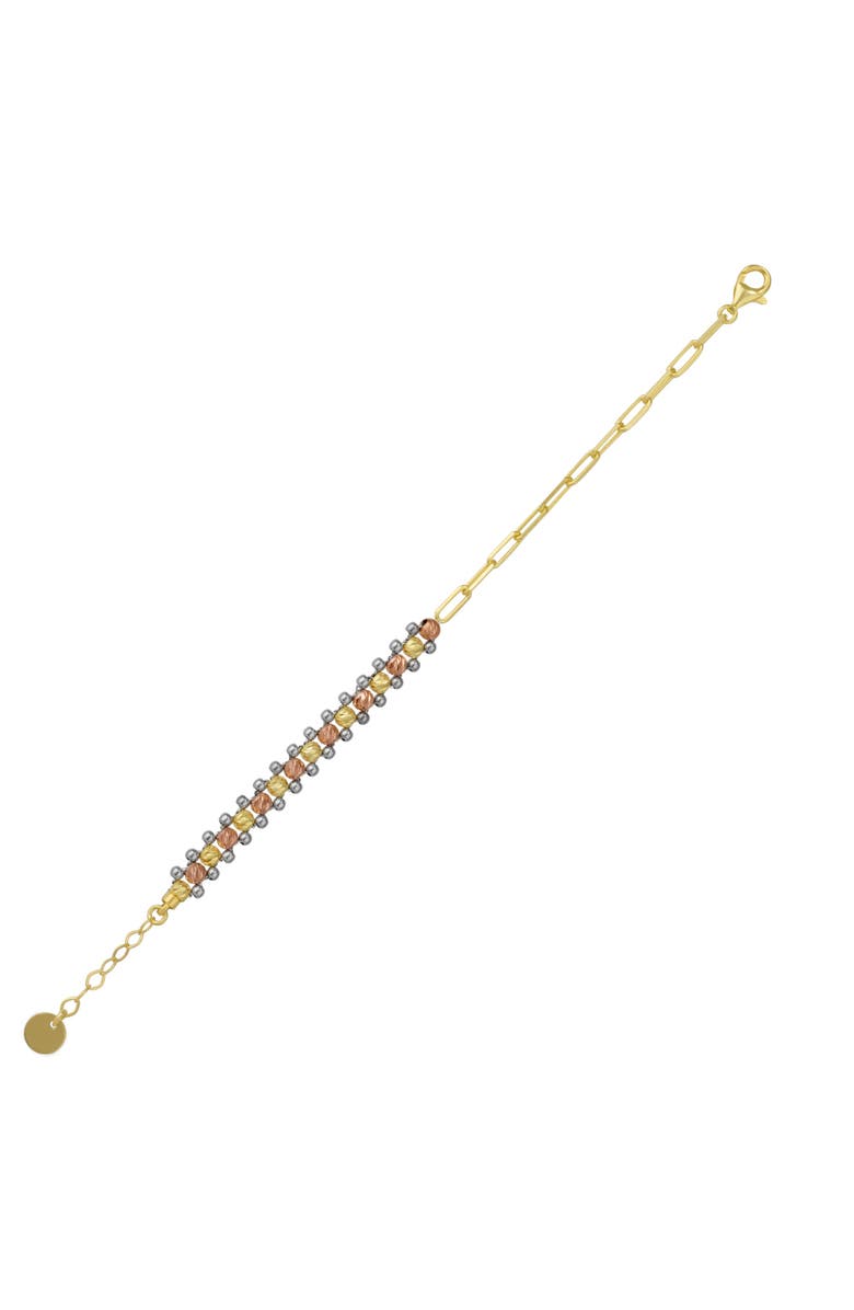 Spero London Dorissa Multi Bead Semi Chain Sterling Silver Bracelet, Main, color, Silver