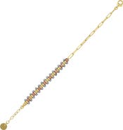 Spero London Dorissa Multi Bead Semi Chain Sterling Silver Bracelet