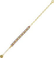 Spero London Dorissa Multi Bead Semi Chain Sterling Silver Bracelet