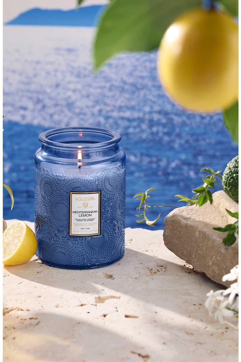Mediterranean Lemon Large Jar Candle, Alternate, color, MEDITERRANEAN LEMON