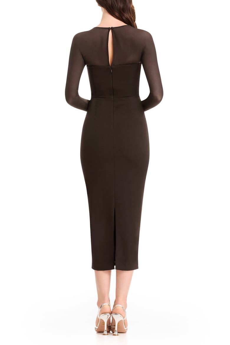 Maxine Long Sleeve Midi Dress, Alternate, color, MOCHA