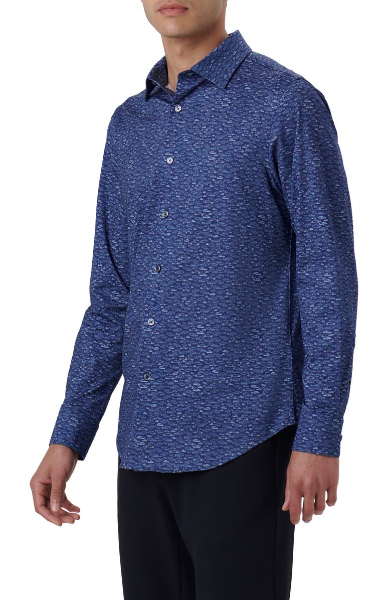 Bugatchi James OoohCotton<sup>®</sup> Car Print Button-Up Shirt, Alternate, color,