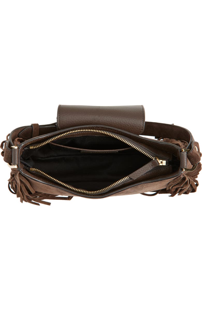 Strathberry x Cinq à Sept Multrees Omni Fringe Suede Hobo Bag, Alternate, color,