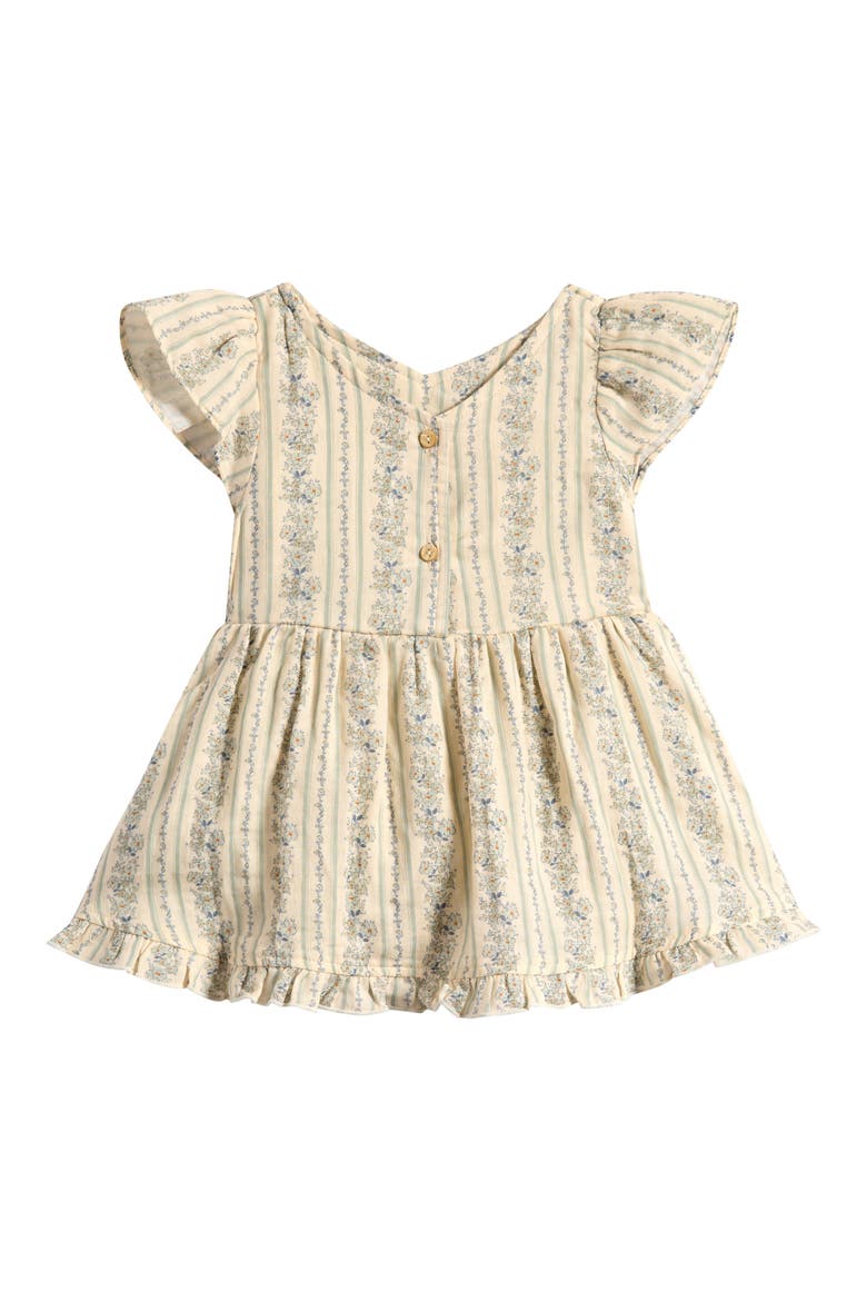 Lila Floral Print Cotton Romper, Alternate, color, NATURAL