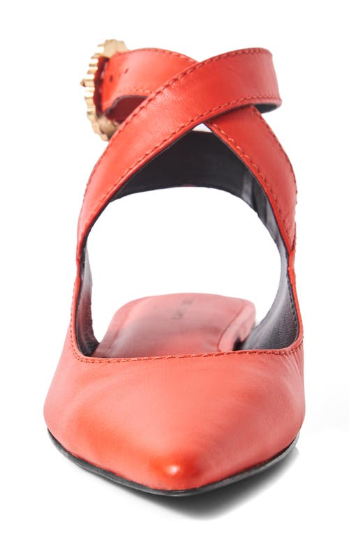 Shop Free People Parisa Ankle Strap Pointed Toe Flat In Red